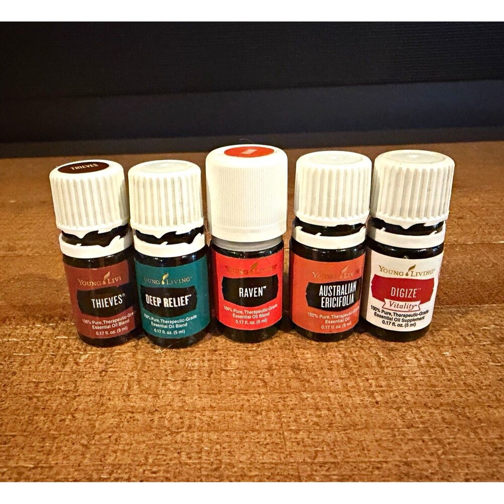 Young Living Essential Oils Lot of 5 Thieves Deep Relief Raven Ericifolia DiGize
